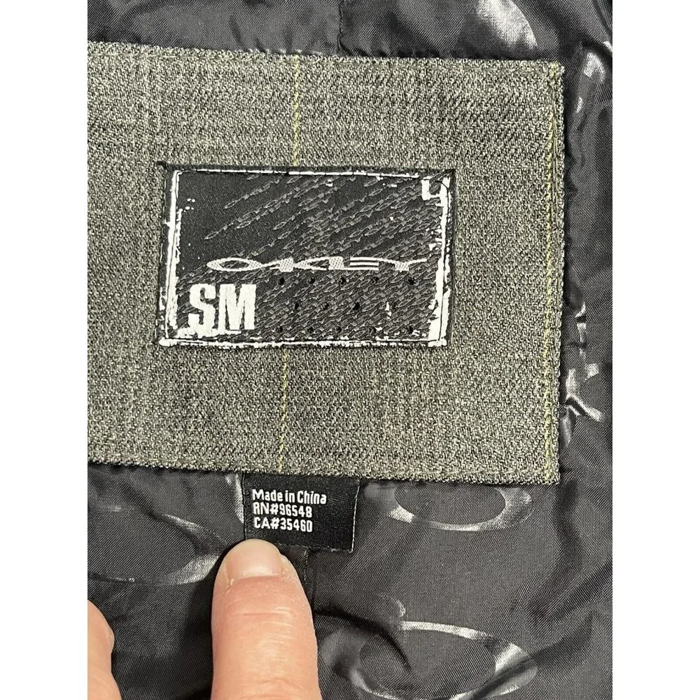 Oakley Jacket Mens Size Small Gray Pinstripe Full Zip Long Sleeve - Picture 5 of 11